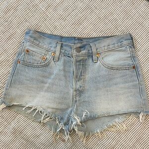 Levi’s 501 light wash denim shorts